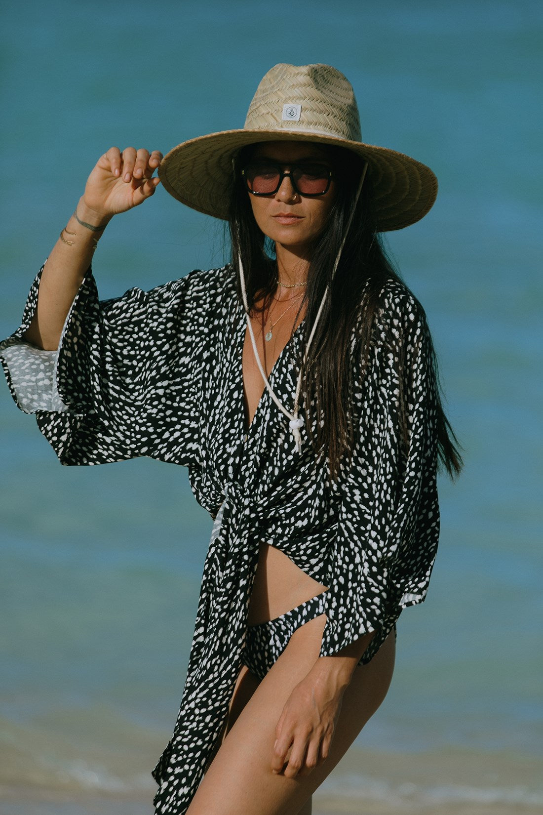 FRONT-TIE KIMONO TOP-Ibiza