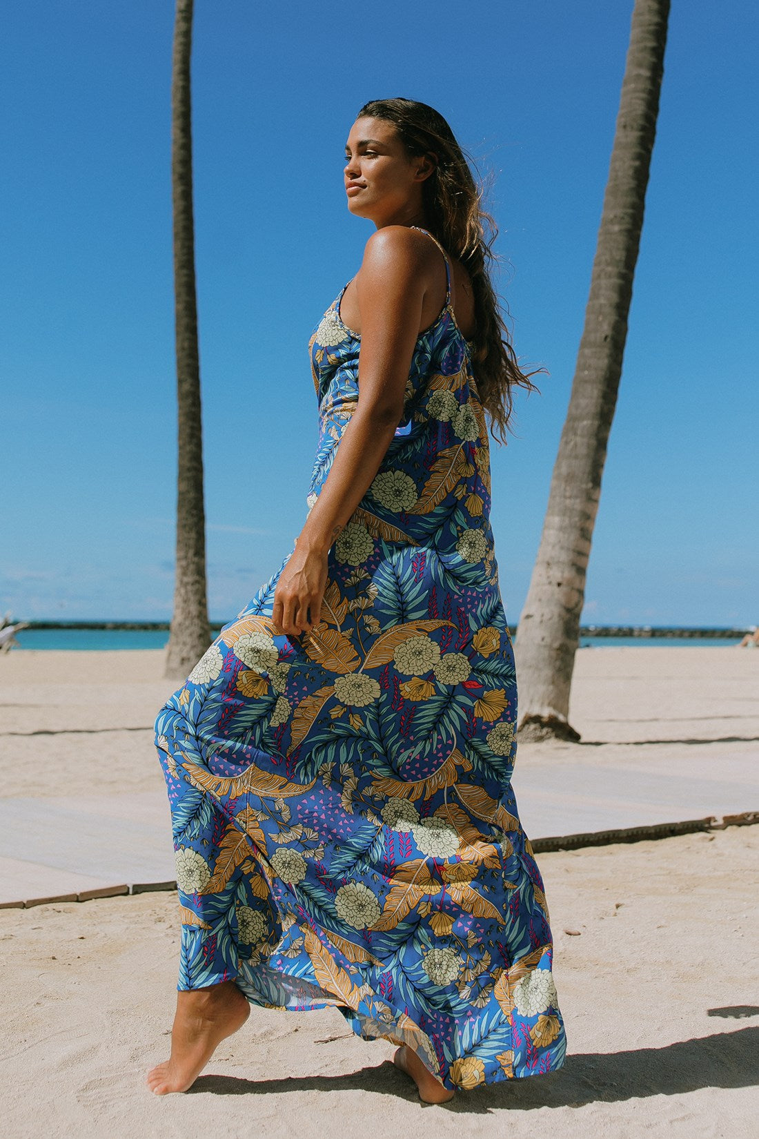 MAXI DRESS W BRAIDED STRAPS-Morocco