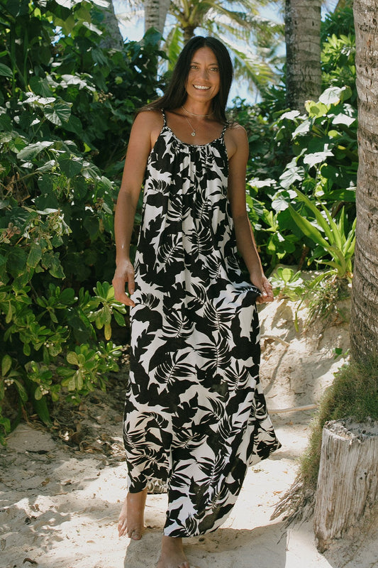 MAXI DRESS W BRAIDED STRAPS-Waimea