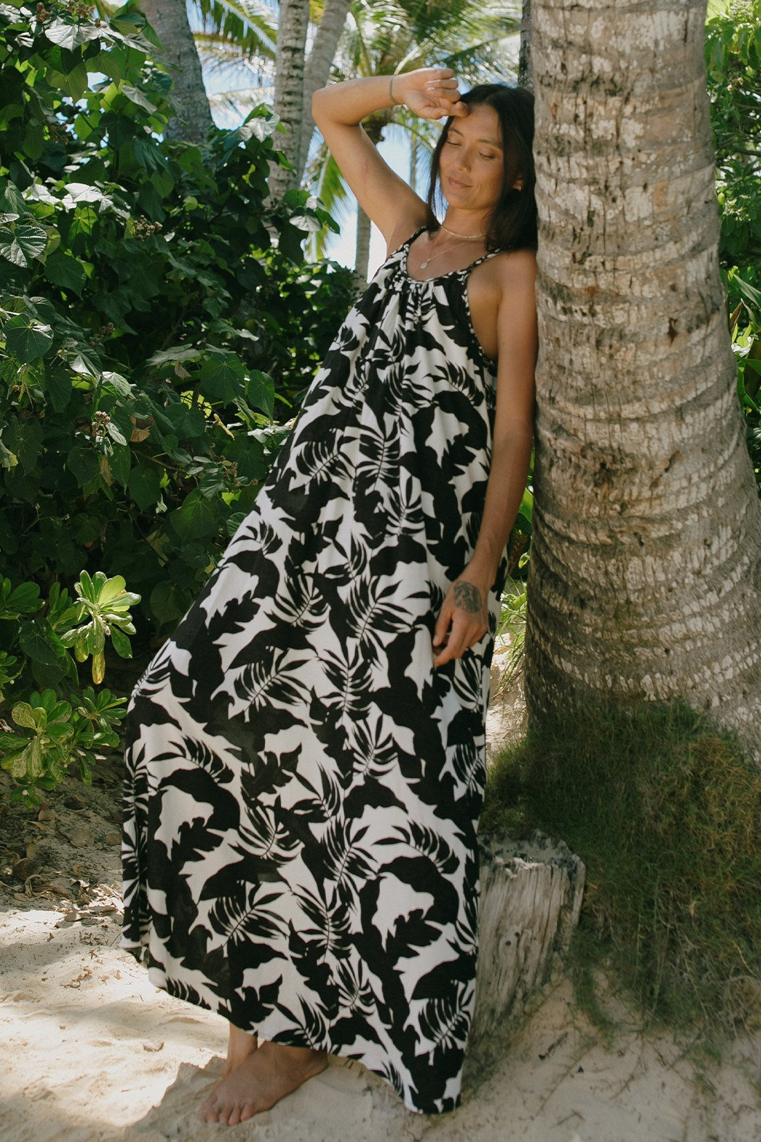 MAXI DRESS W BRAIDED STRAPS-Waimea