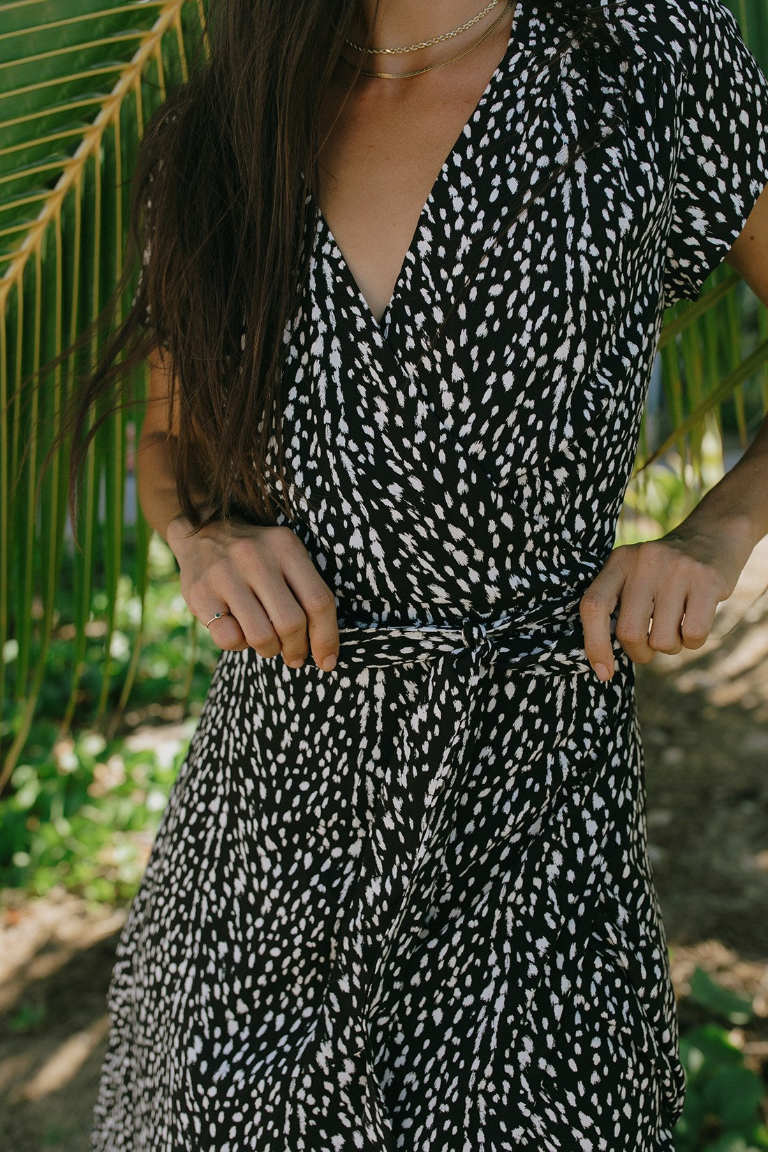 PRINTED MAXI DRESS WITH SHORT SLEEVES-Ibiza