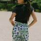 PRINTED PULL-ON SKORT WITH POCKETS-Havana