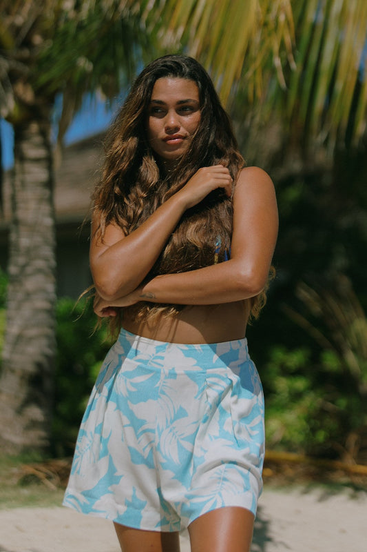 PULL-ON PLEATED FRONT SKORT-Molokai